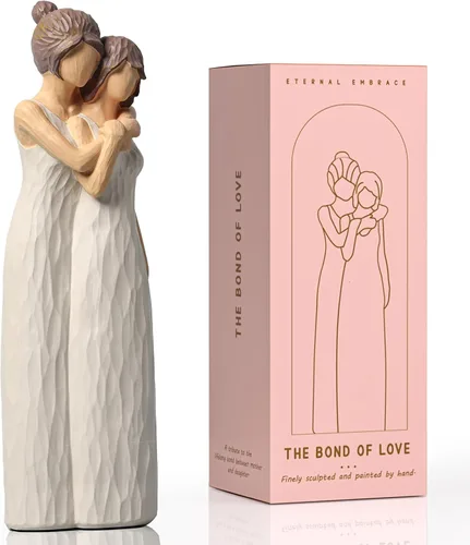 Vista 9 de LCCCK Figuras para madre e hija, regalos para mamá, figuras para abrazar a la madre e hija, regalos para novia, regalo sentimental significativo