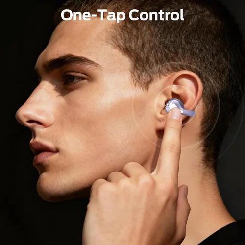 Vista 12 de Monster Open Ear AC225 - Auriculares inalámbricos Bluetooth 6.0, sonido estéreo, ligeros y cómodos auriculares con clip con micrófono ENC