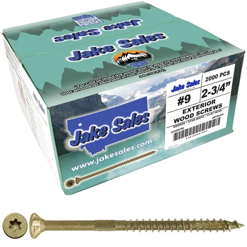 Vista 247 de 8 x 1 revestimiento exterior recubierto de bronce, tornillo de madera multiusos compatible con ACQ, cabeza plana Torx/Star Drive de 1 libra, 288