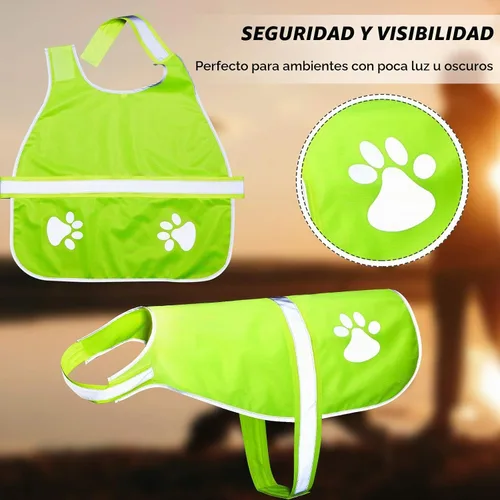 Vista 4 de Chaleco reflectante para perro, 2 piezas, ajustable, chaleco de seguridad para perros, ropa de alta visibilidad para caza, actividades al aire