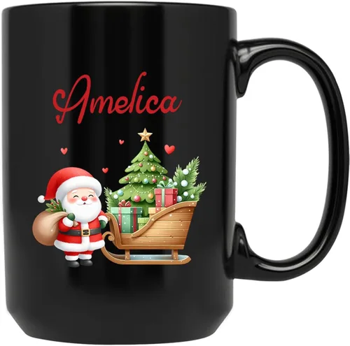Vista 34 de Taza personalizada con nombre, diseño de muñeco de nieve con nombre, tazas de café de Navidad de muñeco de nieve, regalos personalizados para árbol