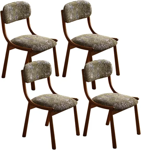 Vista 18 de Rustic Fabric Dining Room Chairs, Kitchen Chair with Backrest, Dining Chairs Lobby Chair Set for French Country Farmhouse Kitchen Home