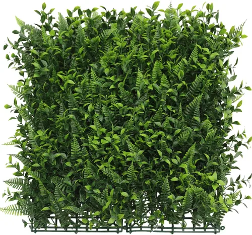 Vista 16 de E&K Panel de valla de plantas artificiales de 20 x 20 pulgadas, hojas sintéticas, césped, panel de privacidad para interiores y exteriores