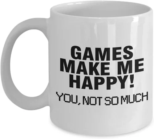 Vista 3 de Regalo divertido para diseñador de juegos – Make Me Happy So Much – Taza inspiradora de videojuegos, taza de café, taza de té, diseño de motivación