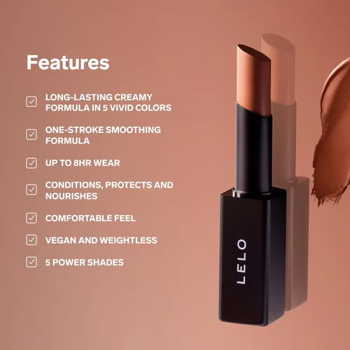 Vista 2 de LELO MAKEUP - Lápiz labial mate cremoso STYLO - Larga duración, 01 NOTORIOUS