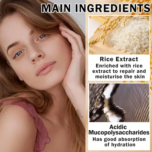 Vista 3 de IONSGAKO Crema De Arroz para La Piel De Cara Y Cerrar Los Poros Quitar Manchas Suero de Arroz Blanco para Esencia Facial Hidratante Profundo