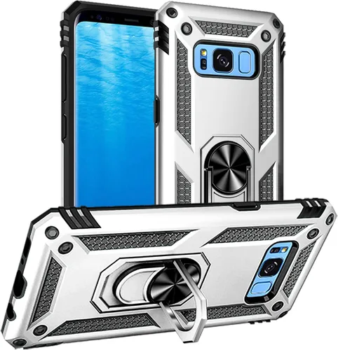Vista 25 de Yiakeng Funda para Samsung Galaxy S8, Samsung S8, funda protectora de grado militar con anillo para Samsung Galaxy S8 (verde militar)