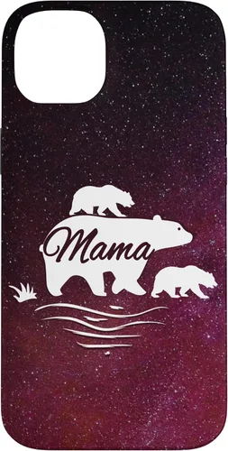Vista 15 de Mama Bear with 2 Cubs Space Stars Galaxy Mama Bear Case for iPhone 17