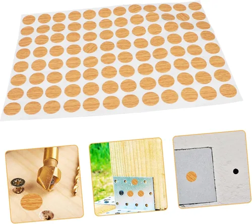 Vista 7 de Beavorty 96 unidades de hojas autoadhesivas para agujeros de tornillo, tapas de agujeros para tornillos para muebles, tapas de agujeros