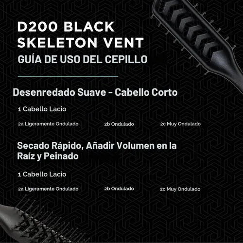 Vista 6 de Jack Dean by Denman D200 Cepillo de ventilación flexible para secado con soplado, cepillo de pelo para cabello húmedo y seco, rizado, grueso, lacio