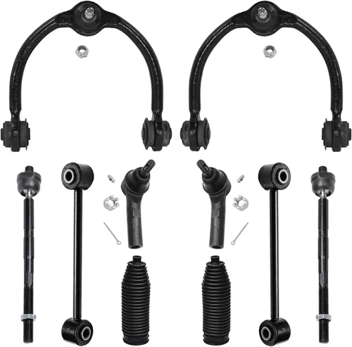 Vista 122 de Detroit Axle - Kit de suspensión delantera de 10 piezas para Jeep 2002-2004