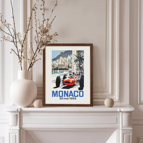 Vista 5 de Monem Art - Póster vintage de carreras de autos, impresión retro de carreras de automóviles, regalo para conductor, entusiasta de los autos