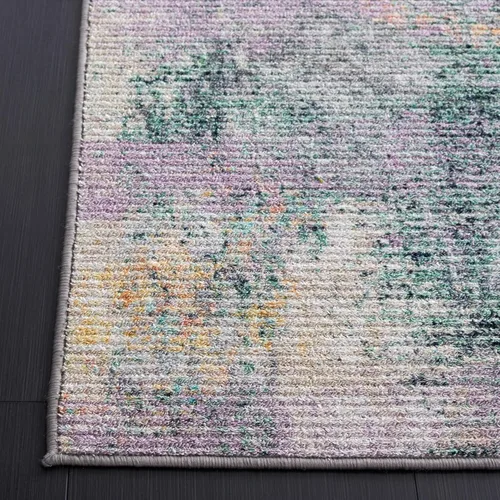Vista 7 de SAFAVIEH Sequoia Collection - Alfombra para pasillo, 2 pies 2 pulgadas x 9 pies, verde y morado, diseño abstracto moderno, no desprende pelusa