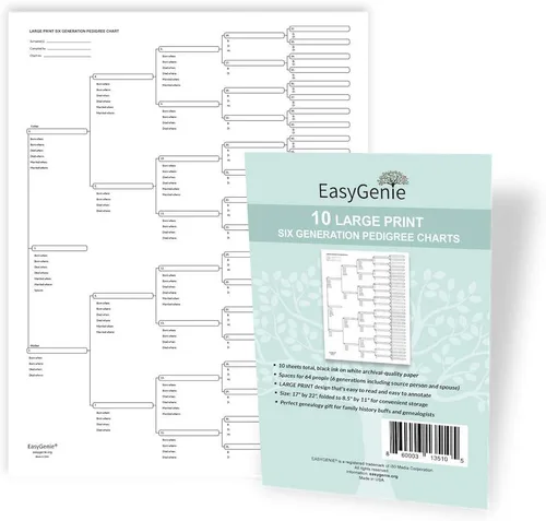 Vista 3 de EASYGENIE Paquete de genealogía de letra grande para personas mayores