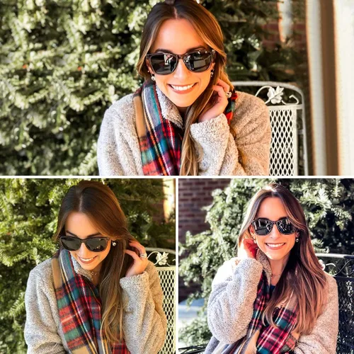 Vista 2 de MEETSUN Gafas de sol polarizadas para mujeres y hombres, estilo clásico retro de diseñador