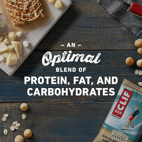 Vista 5 de CLIF BAR S - Barras energéticas - Sabor a nuez de macadamia de chocolate blanco - Hecho con avena orgánica - Alimento a base de plantas