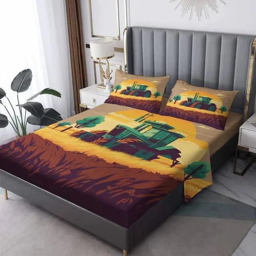 Vista 11 de Juego de sábanas de tractor tamaño King, sábanas de microfibra suave y bolsillo profundo, sábanas y fundas de almohada estampadas sin arrugas, 4