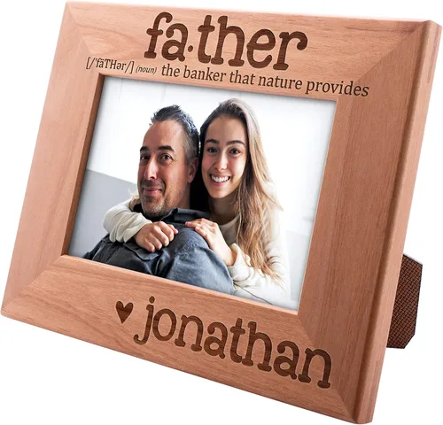 Vista 9 de Marco de fotos personalizado para regalos de papá, marco de fotos de madera de 5 x 7 pulgadas, gran regalo para el día del padre, cumpleaños