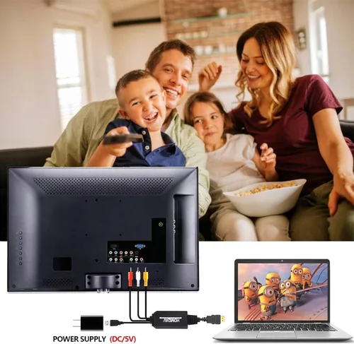 Vista 6 de Cable HDMI a RCA, cable adaptador de convertidor HDMI a RCA, 1080P HDMI a AV 3RCA CVBs compuesto de audio de video compatible con Amazon Fire Stick