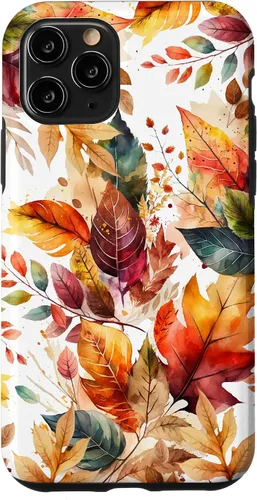 Vista 27 de Funda para iPhone 16 Aesthetic Autumn Fall Colorful Leaves Watercolor Art