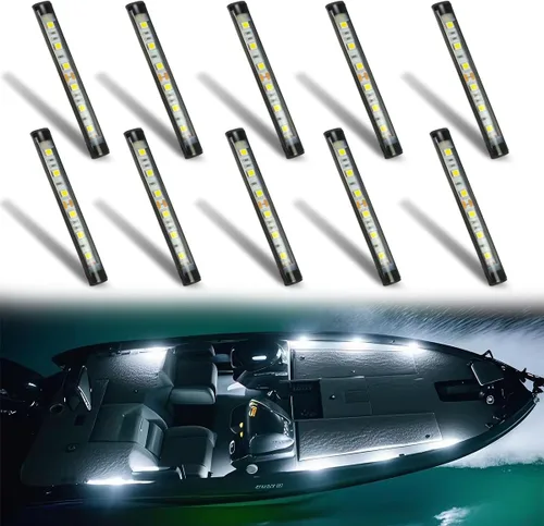 Vista 10 de Boaton Luces LED para pesca nocturna marina, luces interiores de cortesía para barco, sin necesidad de perforar, azul