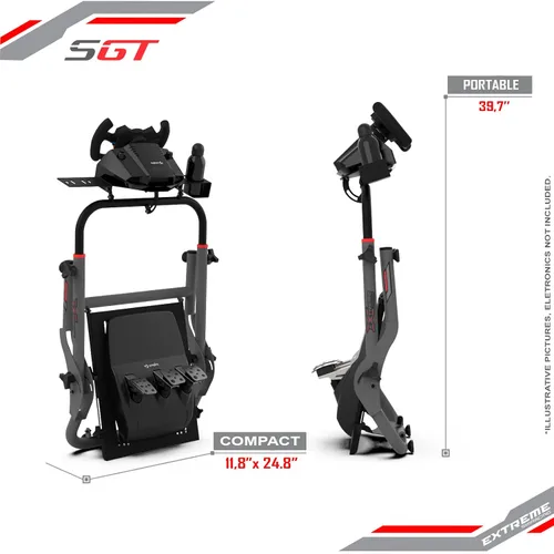 Vista 5 de Extreme Sim Racing Wheel Stand Cockpit SGT Racing Simulator - Nardo Gray Edition For Logitech G25, G27, G29, G920, G923 Thrustmaster and Fanatec