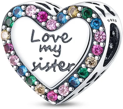 Vista 2 de Abalorio de plata de ley 925 para pulseras y collares Pandora para mujer, circonitas cúbicas 5A, cuentas de joyería