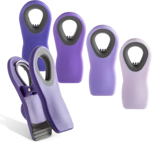Vista 21 de COOK WITH COLOR Clips para bolsas de chips con imán para almacenamiento de alimentos con agarre hermético para bolsas de pan, bolsas de aperitivos