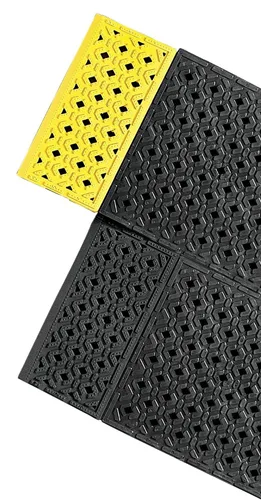 Vista 11 de NoTrax 406 Razorback™ Esterilla Antifatiga acanalada, 2' X 3' Negro/Amarillo