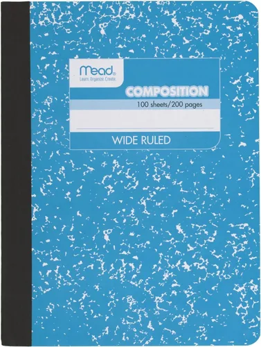Vista 10 de Mead Cuaderno de Composición, Paquete de 12, Papel de Rayas Anchas, 7-1/2" x 9-3/4", 100 Hojas por Cuaderno de Composición, Los Colores Pueden