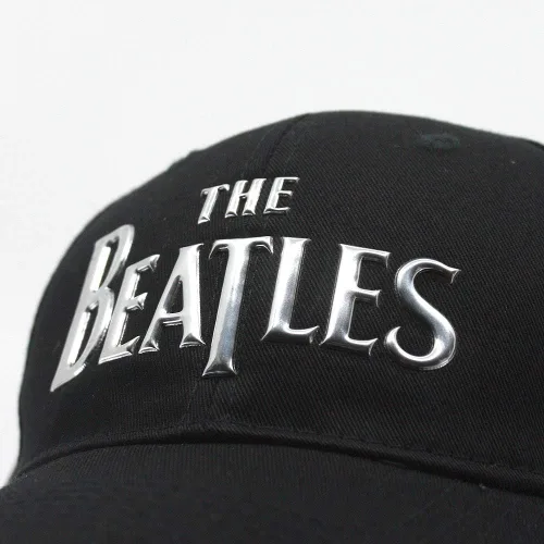 Vista 6 de The Beatles Gorra de béisbol ajustable clásica Drop T Logo Sgt Pepper Drum Abbey Road Negro