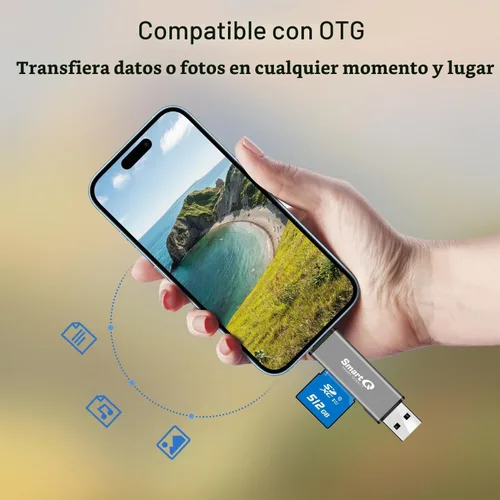 Vista 5 de SmartQ Lector de tarjetas SD C350 USB C y adaptador de tarjeta de memoria USB 3.0 súper velocidad para tarjetas MicroSDXC y SDHC, SD, SDXC, SDHC