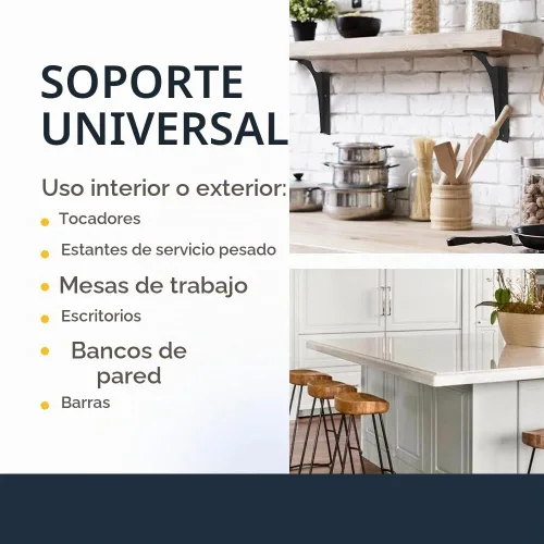 Vista 6 de Iron Supports Soporte Comercial Universal Resistente - Soportes Industriales - Soporte de Montaje de Acero para Estantes, Tocadores, Bufés