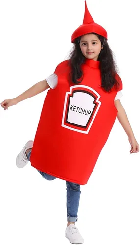 Vista 3 de DSplay Disfraz de salsa de tomate de mostaza para niños, fiesta de Halloween