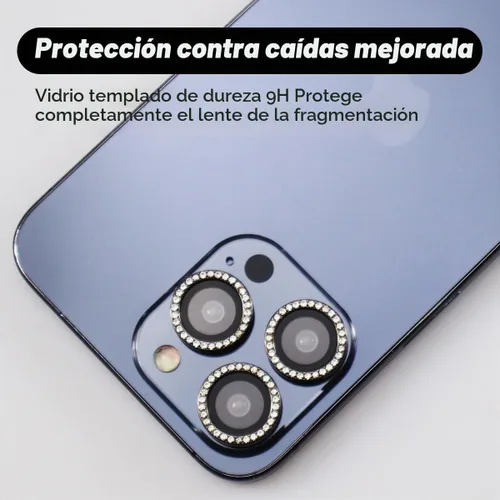 Vista 4 de BONVAN Protector de lente de cámara para iPhone 15 Pro/Pro Max/14 Pro/ProMax - Bling Glitter Diamond Metal Cristal Cristal Templado Accesorios