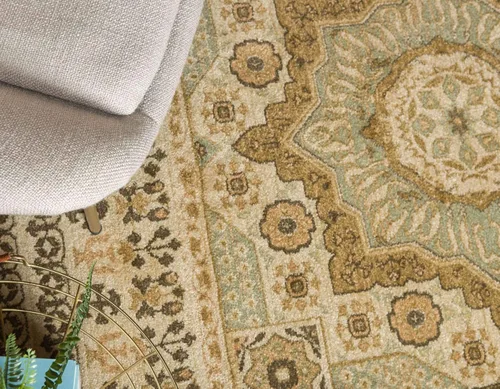 Vista 2 de Unique Loom Palace Collection - Alfombra Saray (2 pies x 3 pies 1 pulgada, rectangular, crema/marrón claro)
