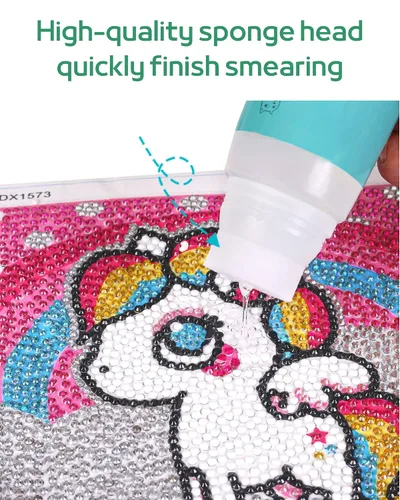 Vista 2 de Pegamento artístico de 4.1 fl oz para kits de pintura de diamantes, fórmula de secado rápido, antidesprendimiento con agarre y brillo permanentes