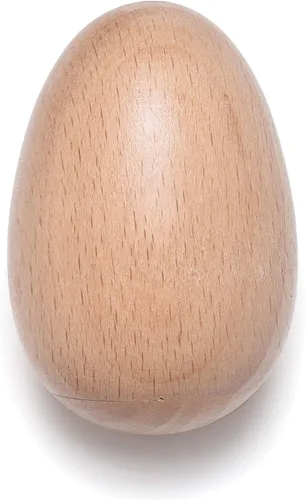 Vista 3 de Juego de 4 unidades de maracas de madera en forma de huevo, instrumentos de percusión musicales, acabado natural