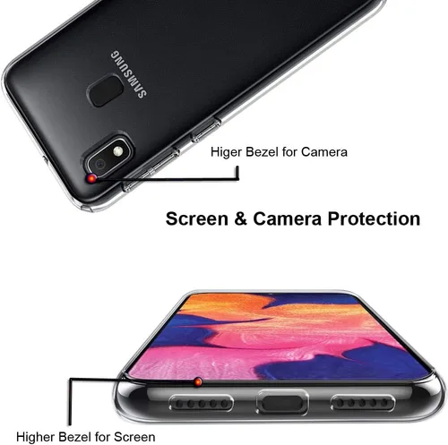 Vista 4 de Unov Funda compatible con Galaxy A10e Galaxy A20e funda transparente con diseño de TPU suave, absorción de golpes, patrón delgado en relieve