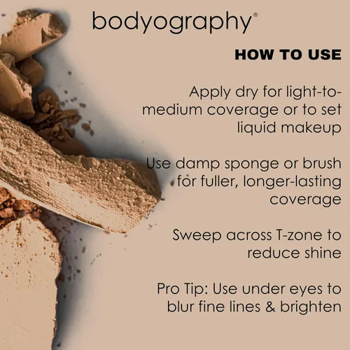 Vista 6 de Bodyography Every Finish - Polvo prensado microfino, medio ligero, polvo facial multiusos con ceramida 2 y dermaxyl, textura ligera y sedosa