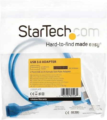 Vista 2 de StarTech.com Adaptador de placa de ranura hembra USB 3.0 A de 2 puertos - Adaptador de placa base USB 3.0 - Placa USB 3 - Adaptador de cabezal USB