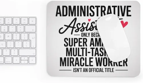Vista 3 de Alfombrilla de mouse para asistente administrativo, agradecimiento, regalo para personal de oficina, base de goma antideslizante, cita divertida