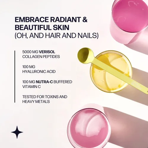 Vista 4 de Sparkle Wellness VERISOL - Péptidos de colágeno hidrolizados bioactivos Suplemento de colágeno en polvo con vitamina C y ácido hialurónico