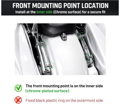Vista 2 de ECOTRIC King - Soporte para maletero de equipaje compatible con Harley Touring FL 1997-2008 Mount King Latches Razor Chop Trunk Mount - Negro