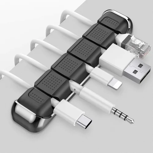Vista 9 de AhaStyle Clips para cables, paquete de 3 soportes para cables, organizador 357-ranura-negro