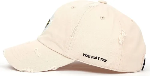 Vista 3 de Flipper Gorra de béisbol con diseño de margaritas de algodón lavado sin estructura, diseño de cara sonriente