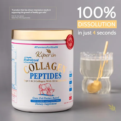 Vista 2 de Péptidos de colágeno 100% puro y natural Colágeno hidrolizado x2 para mujeres Clínicamente probado Impulsa la piel, el cabello, las uñas