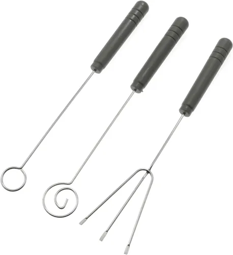 Vista 2 de Juego de 3 cucharas de tenedor de chocolate para sumergir dulces, cucharas de decoración culinaria y herramientas de inmersión de dulces para platos