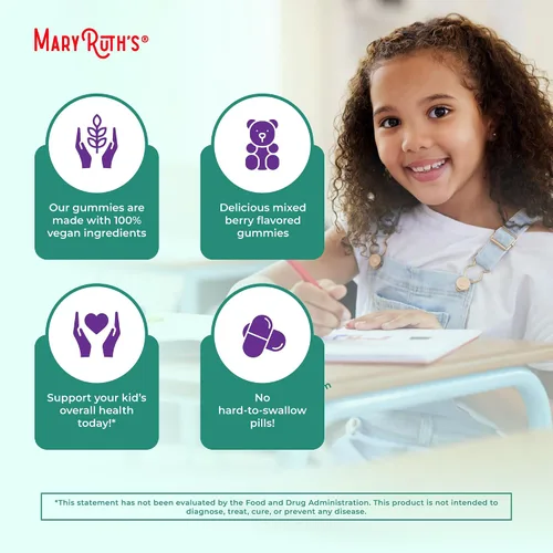 Vista 6 de MaryRuth Organics Gomitas de Apoyo Inmunológico para Niños USDA Organic Gomitas de Vitamina C, Zinc y Saúco para Niños Apoyo Inmunológico