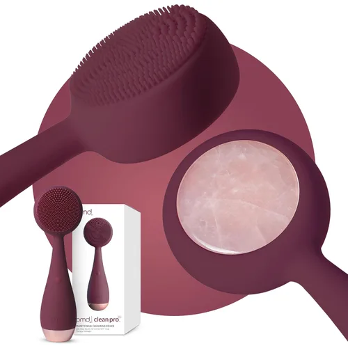 Vista 7 de Clean Pro - Electric Facial Cleansing Brush, Smart Facial Device with Silicone Brush & Heated Anti-Aging Aluminum, Gemstone, Precious Metal Massager